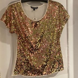 Express XS gorgeous gold sequin top